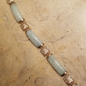 14kt Yellow Gold Jade Bracelet